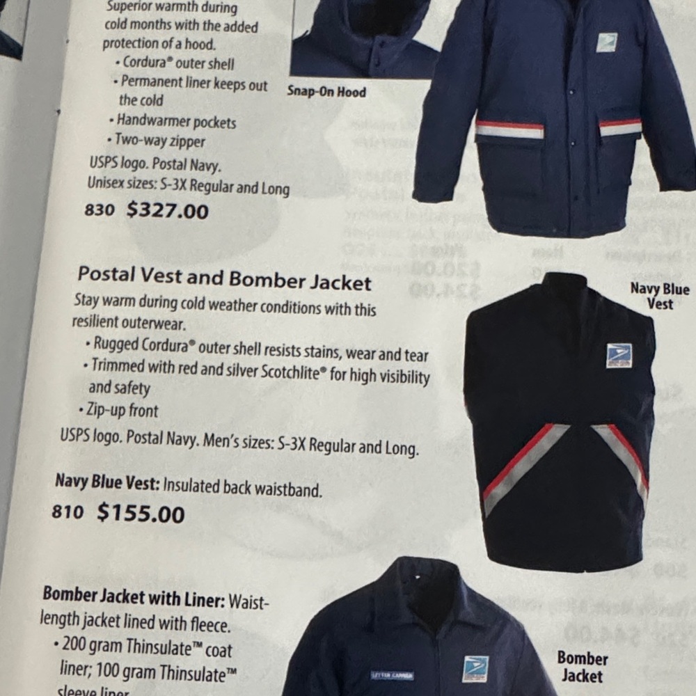 Unisex USPS Blue Vest with Red and White Accents - Picture 8 of 8